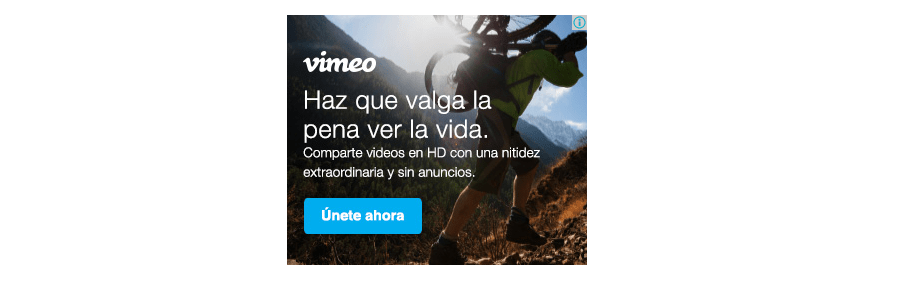 Ejemplo de la red de Display: Vimeo