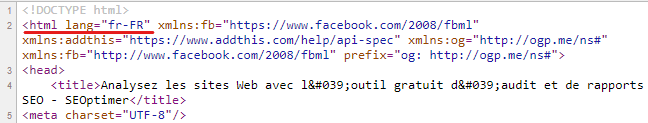 html lang französisch